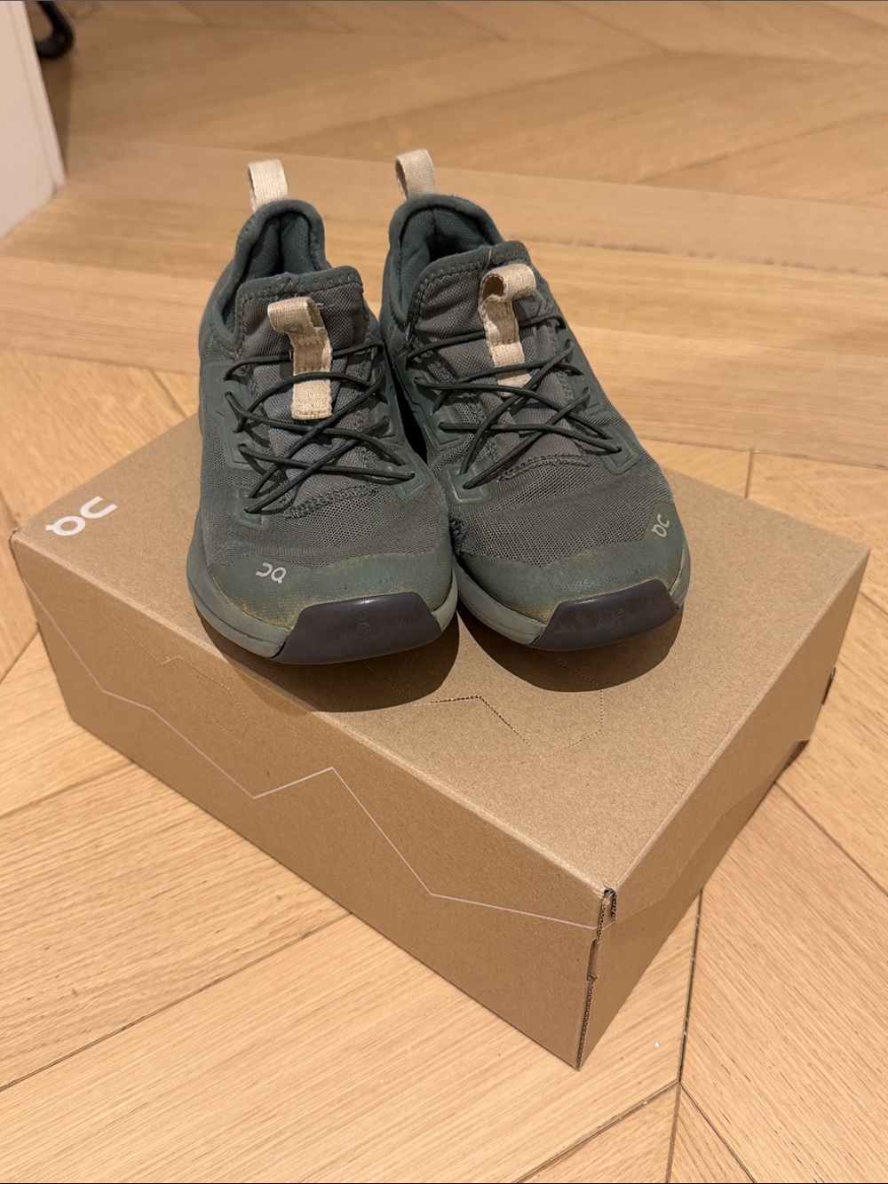 On Running Kids Sneakers Gray Green Size US 2.5 EU 34
